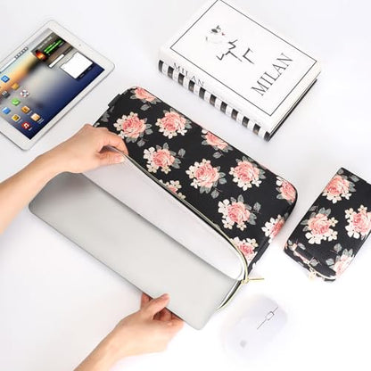 DOMISO 17 inch Laptop Sleeve Protective Case Cover Compatible with 17-17.3 inch HP Dell ASUS Lenovo Chromebook,Waterproof Computer Cases Bag with Accessory Pouch,Black - color: Black, size: 17 inch