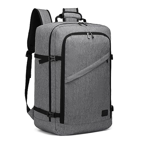 Kono Carry on Backpack, 22" Airplane Approved Travel Backpack for Men and Women, Waterproof Lightweight Daypack for Flight 40L (Grey, Large) - color: Grey, size: 22-inch 40L