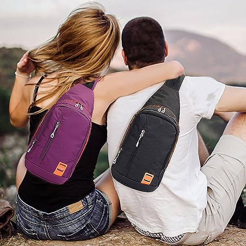Peicees Small Sling Backpack Waterproof Unisex Shoulder Bag Chest Crossbody Daypack - color: 2_gray, size: Large