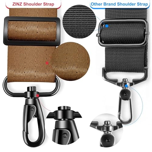 ZINZ 74" Shoulder Strap with Fixed Pad and Dual Balanced Buckles，Khaki - color: Khaki