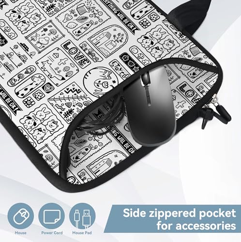 RICHEN Messenger Bag Carrying Case Sleeve with Handle Accessory Pocket Fits Laptops/Notebook/ebooks/Kids tablet/ipad (11-13.3 inch, Animal Cartoon) - color: Animal Cartoon, size: 11-13.3 inch