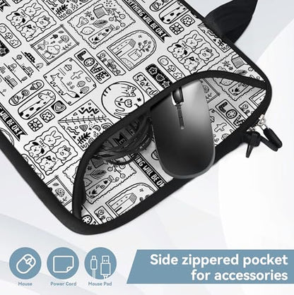 RICHEN Messenger Bag Carrying Case Sleeve with Handle Accessory Pocket Fits Laptops/Notebook/ebooks/Kids tablet/ipad (11-13.3 inch, Animal Cartoon) - color: Animal Cartoon, size: 11-13.3 inch