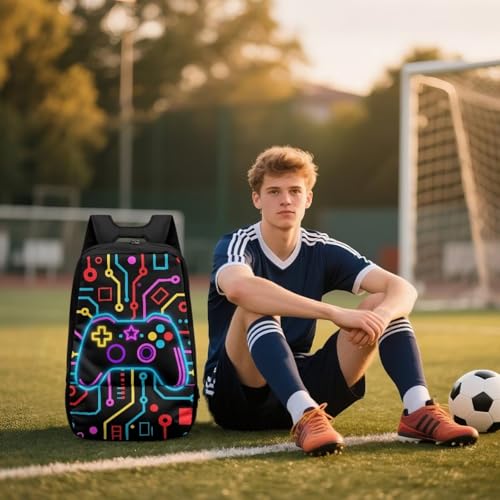 Basketball Backpack With Separate Ball Compartment And Shoes Fit Basketball Volleyball Football - color: Gamepad