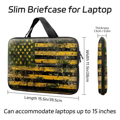 14 15 15.4 15.6 inch Laptop Handle Bag Computer Bag, Pouch Holder Notebook Sleeve Cover Soft Case Compatible for Dell,Lenovo,Toshiba HP, Asus Notebook-American Flag - color: American Flag