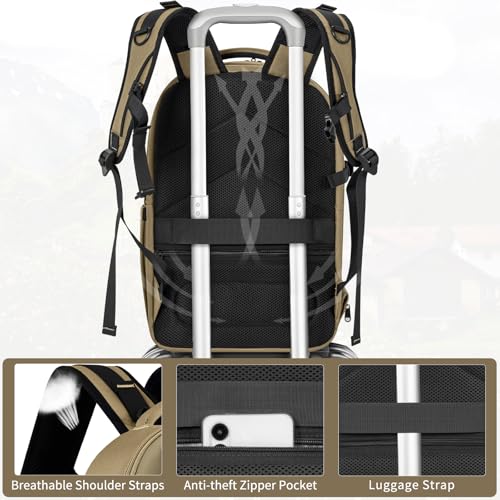 TORIBIO Camera Backpack, Hardshell DSLR Photography Camera Bag, Waterproof Hard Shell Camera Case with Tripod Holder & 15.6" Laptop Compartment (NO Rain Cover) - color: Brown