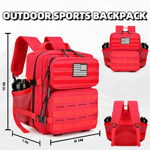 9L Mini Tactical Backpack for Men and Women Tactical Backpack Small for Hiking Small Tactical Bag Fitness Pack - color: Red