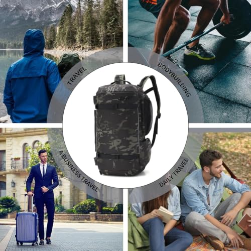 BE SMART 50L Extra Large Gym Backpack for Men, Big Gym Bag with Shoes Compartment, Waterproof Heavy Duty Duffel Bags (Camo Green 2, Large-40L) - color: Camo Green 2, size: Large-40L