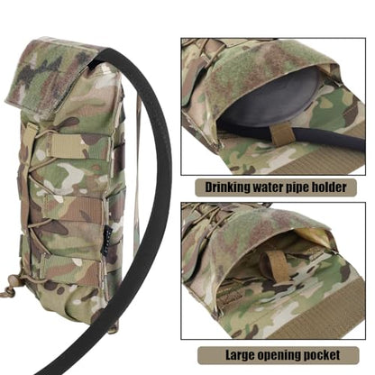 PETAC GEAR 1.5L / 3L Tactical Hydration Pack，Molle Carrier Pouch for 50 oz /100 oz Hydration Bladder Daypack Water Backpack. - color: MC, size: 3L bag only