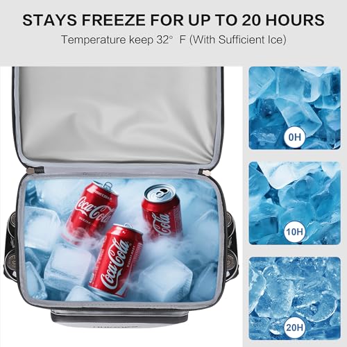 Hulongo Cooler Backpack, 30L Insulated Leakproof Soft Cooler Bag for 52 Cans, Lightweight Backpack for Beach, Picnic, Camping, Hiking, Fishing and Travel - color: Grey