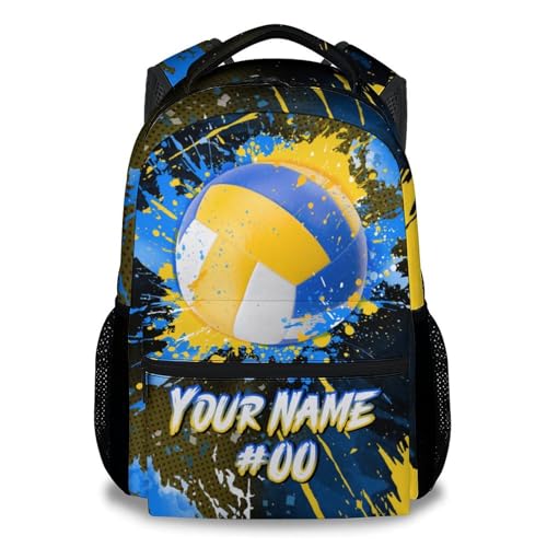 Backpacks for School - Personalized Volleyball Backpacks for Girls Teens - 17 Inch Kids Bookbag for Elementary Middle School - Lightweight Sports Back Pack for Youth - color: Style-6