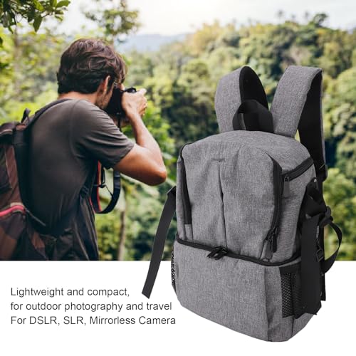 Waterproof Travel Camera Backpack EVA Double Shoulders Bag for SLR Mirrorless Cameras Photography (Gray) - color: Gray