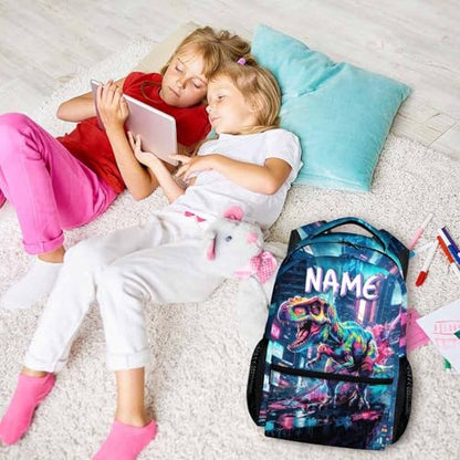 Boys Backpack, Personalized Dinosaur Backpacks, Boys Gift, Cool Dinosaur Bookbags for Kids 6-8, Bookbag for School Travel Camping - color: Color-2