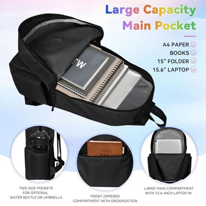 12 Pack Backpacks in Bulk,17-inch Lightweight Bookbags for Elementary,Middle,and High School Students,Bulk Backpacks for Kids,Boys,Girls,Classroom,Travel,Gym Supplies (Black) - color: Black