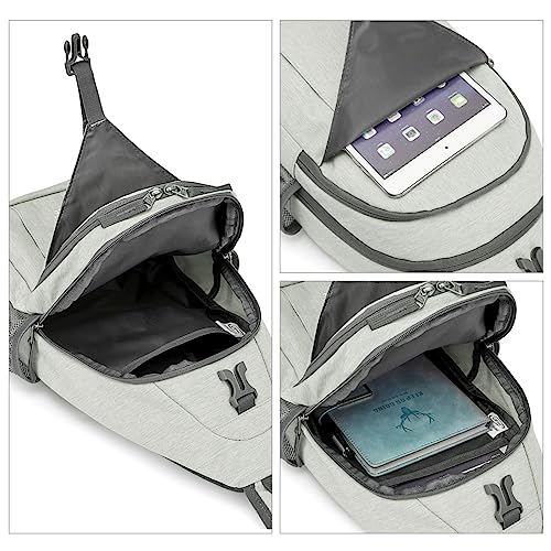 G4Free Sling Bag for Men and Women, RFID Blocking Crossbody Bag, Lightweight Sling Backpack for Travel, Hiking, Walking and Daily Use - color: Gainsboro