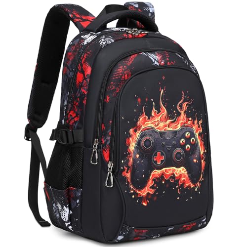 Meisohua Backpack for Boys Elementary Middle School Bags for Boy Kids Bookbags Teenager Casual Daypack Water Resistant Game Backpack - color: Black Game Backpack