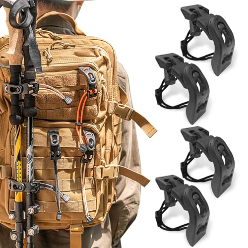 Tactical Molle Clips Molle Accessories - 4 Pieces Tactical Gear Molle Clips Molle Attachments Multifunction Hanging Buckle for Molle Backpack Molle Tactical Vest Molle Straps