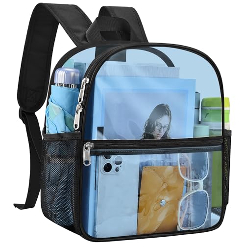 USPECLARE Clear Backpack for Stadium Approved 12×6×12, Water proof Clear Bag for Stadium Events and Concert Work Sport Event - color: Blue Pvc, style: Small