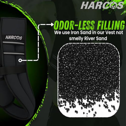 HARCOS Weighted Vest, 6lb/8lb/12lb/16lb/20lb/25lb/30lb Weight Vest with Reflective Stripe for Workout, Strength Training, Running, Fitness, Muscle Building, Weight Loss, Weightlifting - size: 16 lb