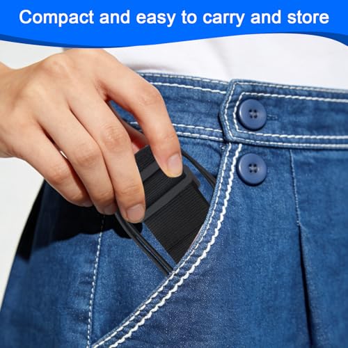 2 Pack Luggage Connector Straps, Adjustable Bungee Elastic Belt, for Attaching Extra Bags Purse to Suitcase Handle, Easy to Travel (Black)