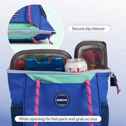 Igloo Soft Cooler Bag | Summit Series | Insulated Cooler Tote | Backpack Cooler - color: Electric Indigo 30 Can