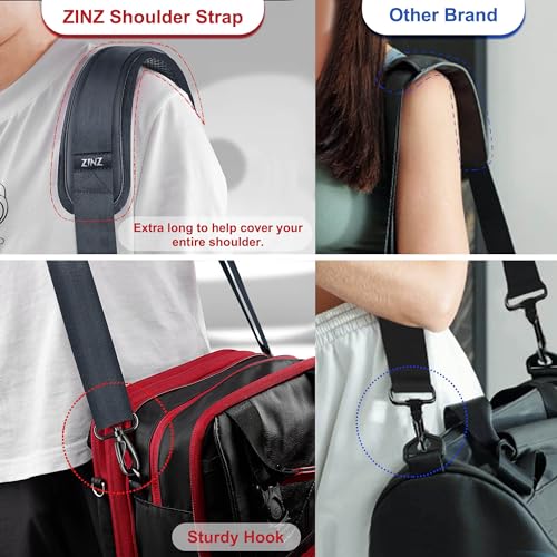 ZINMARK Shoulder Strap 59 inch, Extra-Thick Fixed Cushion Pad and Dual Clasps Universal Replacement Strap for Bags, Camera, Crossbody，Lawn,Mower -Dark Gray - color: Dark Gray
