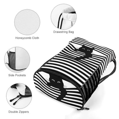 Cat Drawstring Backpack Gym Bag With Shoe Compartment String Bag Sport Beach Swimming Sackpack For Women Men - color: Cat