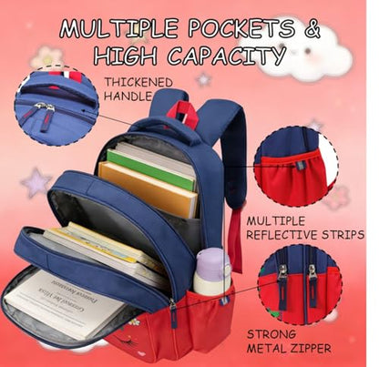 15 inch Primary School Kindergarten Schoolbag Leisure Cool Cute Cartoon Travel Backpack For Boys Girls Ages 6-10 Use - color: Dinosaur Red-2, size: Large