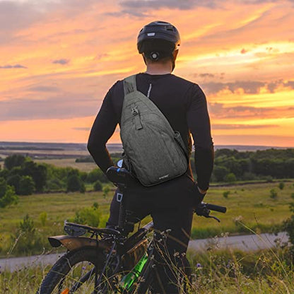 G4Free Sling Bag for Men and Women, RFID Blocking Crossbody Bag, Lightweight Sling Backpack for Travel, Hiking, Walking and Daily Use - color: Dimgray