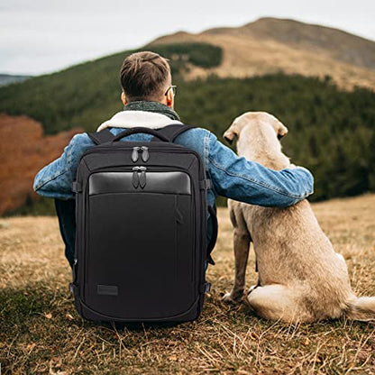 LOVEVOOK Carry on Backpack, 45L Travel Backpack for Women Men Airline Approved, Expandable Large Suitcase Backpacks With 4 Packing Cubes, Aer Travel Pack 3, Water Resistant Weekender Bag - color: Black, size: X-Large