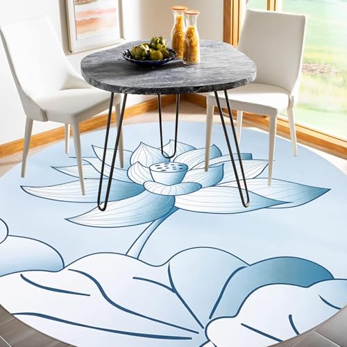Round Meditation Yoga Mat - Large Lotus Non Slip Natural Rubber Mat for Home, Outdoor Exercise, Meditation, Stretching and Yoga (4Ft) - size: 63‘’