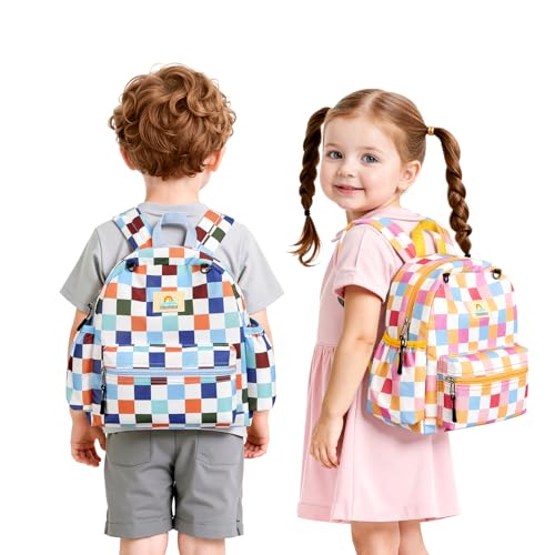 STEAMEDBUN Toddler Backpack Boys Girls 2-4, Preschool Daycare Backpack -12inch - color: Blue Checkerboard, size: Mini-12"H(not fit folder)