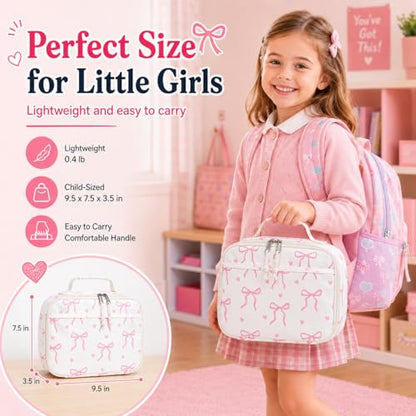 LEDAOU Lunch Box Kids Insulated Lunch Bag Girls Boys Toddler Reusable Lunchbox for School Picnic Hiking (Bow Tie) - color: Bow Tie