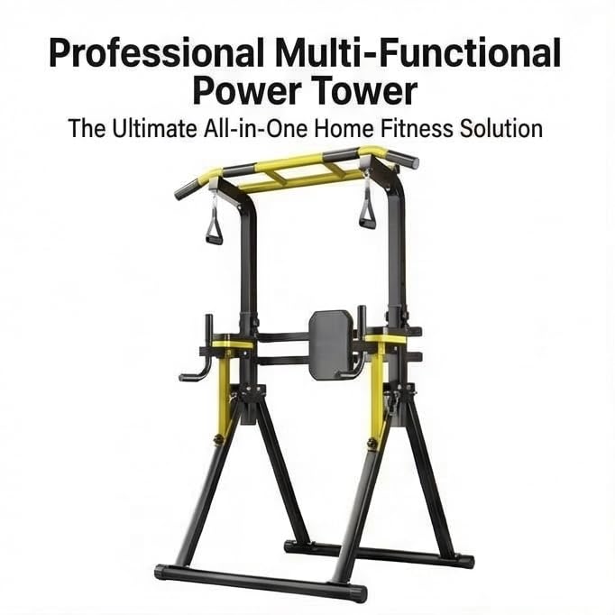 Foldable Pull Up Bar Standing for Home Gym Equipment Strength Training Calisthenics Workout with Dip Station Leg Raise Chin Up Bar Adjustable Portable Garage Gym
