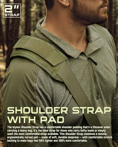 WYNEX Shoulder Strap Pad for Tactical Pouch, Universal Bag Strap with Detachable Thick Pad Single Shoulder Straps Replacement - color: Army Green, size: 2“ Strap