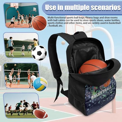 Basketball Backpack With Separate Ball Compartment And Shoes Fit Basketball Volleyball Football - color: Hoopster