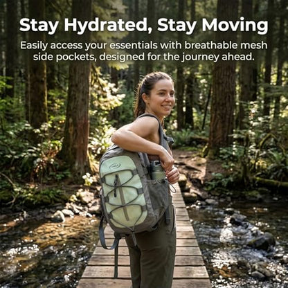 Small Hiking Backpack, Water-Resistant Lightweight Daypack with Compression Straps, Multi-Pocket Outdoor Backpack for Men Women, Camping, Travel, Hiking, Daily Use