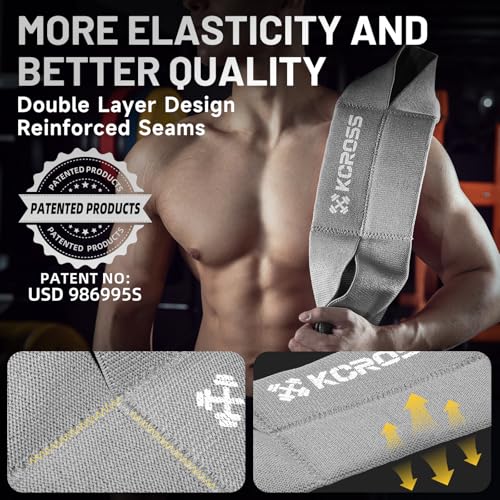 KCROSS Bench Press Band for Men and Women, Weight Lifting Bench Press Band, Push Up Exercise Bench - color: Grey (Over 300lbs), size: M(7.6in)