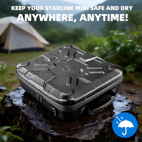 WINDCHASER Ultralight Portable Storage Bag Case for Starlink Mini | EVA Bag Black Case for Starlink Mini Dish Accessories Kit, Shockproof, Waterproof, Dual Carry Options, Ideal for Travel