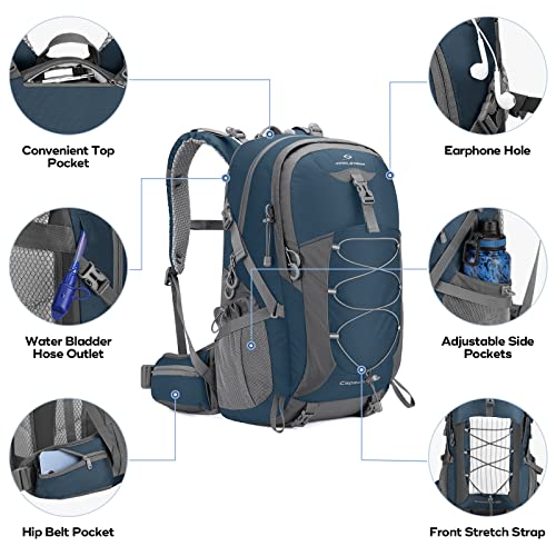 Maelstrom Hiking Backpack,Camping Backpack,50L Waterproof Hiking Daypack with Rain Cover,Lightweight Travel Backpack,Blue - color: 50l Blue, size: 50L