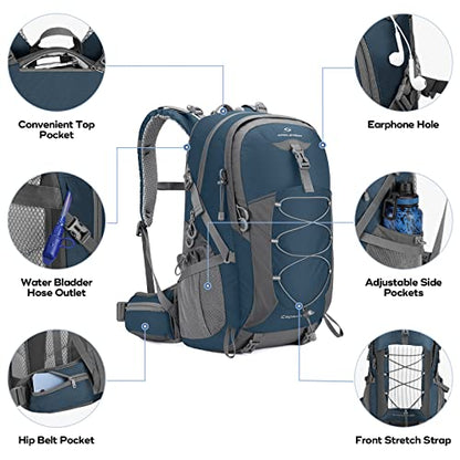 Maelstrom Hiking Backpack,Camping Backpack,50L Waterproof Hiking Daypack with Rain Cover,Lightweight Travel Backpack,Blue - color: 50l Blue, size: 50L