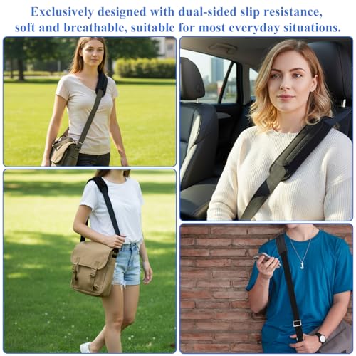 Strap Cushion for Bag Universal Shoulder Strap Pad for Bags Black Large Breathable Shock Absorption for Bag, Messenger Bags, Backpacks and Purse Non-Slip Thick Cushion with Foam