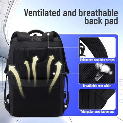 50L Travel Backpack for Men Women, Carry on Backpack Fits 17 Inch Laptop, Convertible Duffle Bag Business Work Commuter Backpack, TSA Weekender Overnight Bag, Black - color: 6940w-black