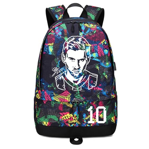 Soccer Player 10 Luminous Ball Storage Backpack Sports Equipment Depositary Multifunctional Bag For Men Women - color: Red - 2