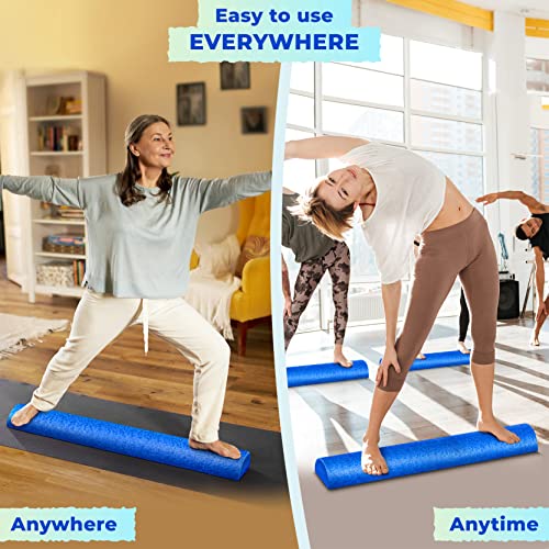 Yes4All High-Density EPP Half Round Back Roller Foam, Exercise Foam Roller for Yoga, Pilates & Stretching - 12, 18, 24, 36 inch - color: Blue, style: 12 inch