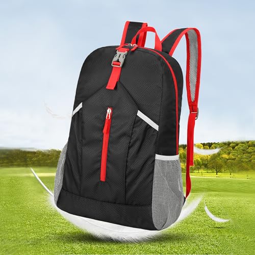 levayhill 25L Foldable Hiking Backpack,Small Packable Daypack, Black | Lightweight Collapsible Bag,Water Repellent Travel Basic-Daypack,Men Women Camping Cycling Rucksack Outdoor Back Pack - color: Black