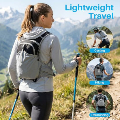 ShowyLive Lightweight Travel Backpack, Small Hiking Backpack Breathable for Cycling Trail Running Hiking - color: Black, size: 10L