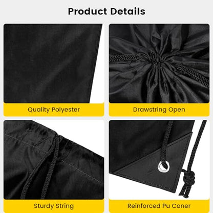 Vorspack 100 Pcs Drawstring Bags Bulk - Lightweight Drawstring Backpack, Cinch Bag for Party Sport Gym Trip Gift - Black - color: Black