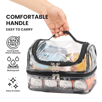 BORMELUN Clear Backpack and Lunch Bag Sets - color: Black