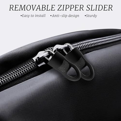 20-Pack Zipper Pulls Replacement Set, Black Zipper Pull Replacement for Backpacks, Luggage, Jackets, Easy Zipper Head Replacement Kit