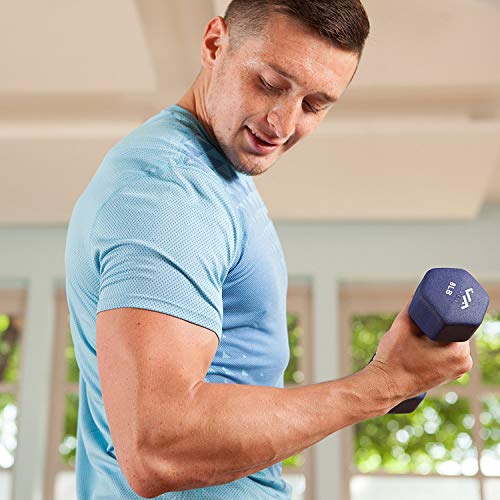 JFIT Dumbbell Pairs or Sets – Neoprene & Vinyl Coated Hand Weights for Home Gym, Strength Training, Aerobics, Cardio Exercise and Fitness - size: 24 lbs (Set), style: Dumbbell Set with Rack